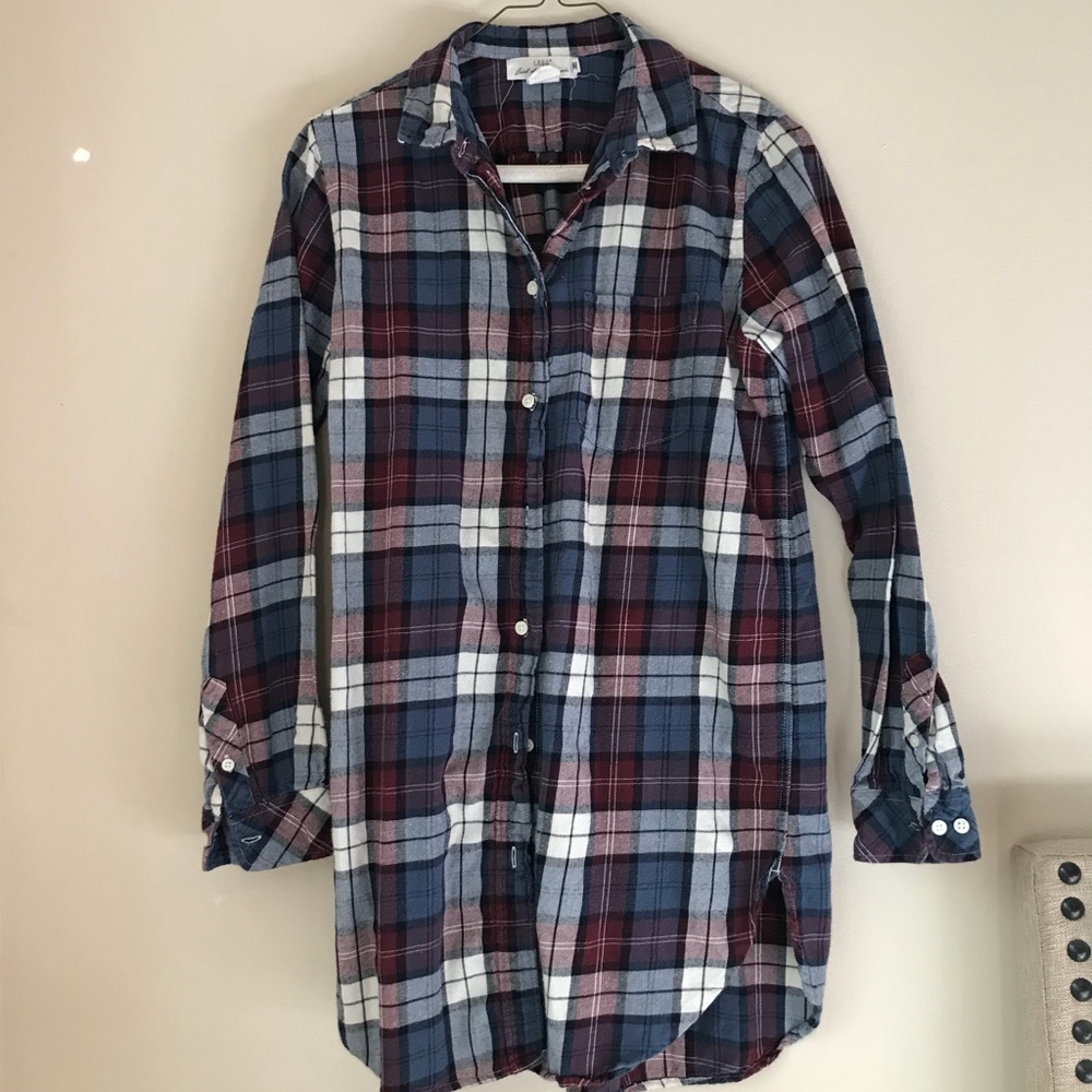LONG FLANNEL BUTTON DOWN